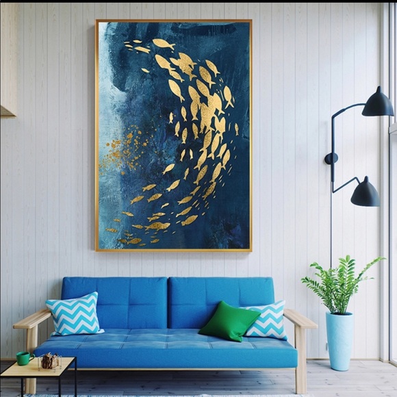 “SCHOOL OF GOLD”🌊🐠🐠🌊🐠🌊🐠 (no frame) - Picture 2 of 6